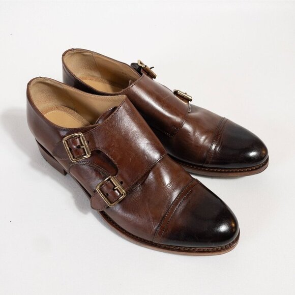 The Office Of Angela Scott Mr. Colin Double Monkstrap Loafers SZ US 8 Leather - Picture 4 of 16